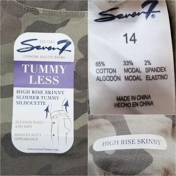 SEVEN7 High Rise Skinny Camo Jeans BNWT - Picture 7 of 9